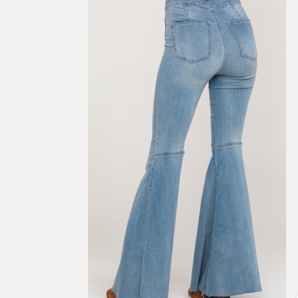 Free People Light Blue Flare Jeans - Picture 3 of 8